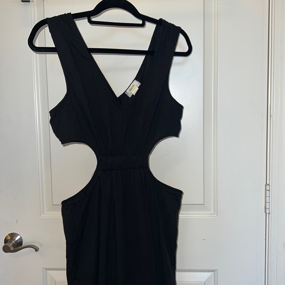 Maeve for Anthropologie Black Cut Out Maxi Dress